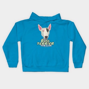 Cute adorable sweet White Bull Terrier Wearing Shirt and Tie Kids Hoodie